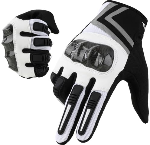 WTACTFUL Lightweight Motorcycle Gloves for Men Women Touchscreen Summer | Carbon Knuckle Protection, Breathable & Anti-Slip for Motorbike Dirt Bike Cycling Motocross MTB ATV Cruising Casual