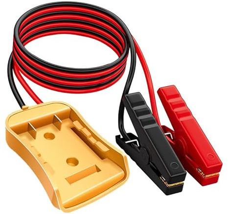 Morsetti per cavi di avviamento con adattatore per batteria Dewalt 20 V, batteria portatile da 0,8 m, 8 AWG, cavi di avviamento per auto con strumento