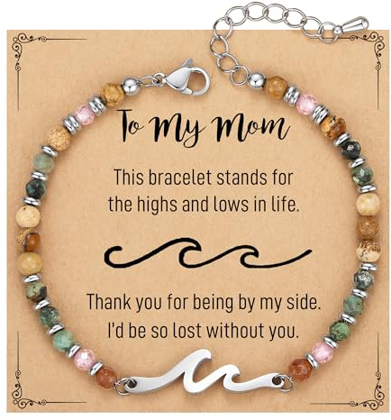 Gifts for Mom Birthday Christmas, Unique Presents for Mom Wave Bracelet