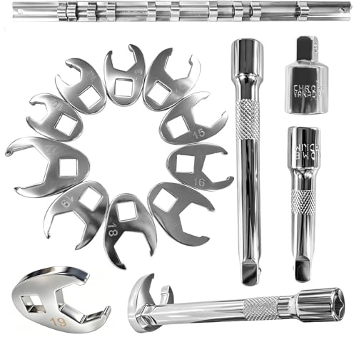 10 Pz Set Chiavi Fisse , 3/8 Pollici, Metrica 10-22mm, con Prolunghe