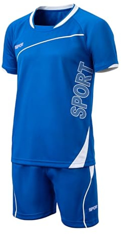 BBXWANG Football Kits for Boys, Kids Football Kit Soccer Jersey Set Costume Kids, Training Shirts And Shorts Set, Gifts for Boys 4-13 Years (Dark Blue, 4-5 Years)