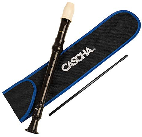 CASCHA HH 2173 Sopran-Blockflöten-Set für Kinder & Einsteiger - Anfänger-Set inkl. Flötentasche Flötenwischer Grifftabelle - deutsche Griffweise - leichter zu spielen - Kunststoff-Blockflöte Kinder