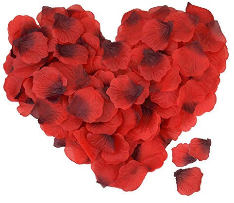 ASANMU 4000 Stück Künstliche Rosenblätter, Rosenblüten Deko Rosenblätter Rot, Künstliche Blätter für Rosen, Romantische Deko für Hochzeit, Jubiläen, Valentinstag, Geburtstag, Romantische Atmosphäre