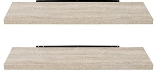EUGAD Étagère Murale Lot de 2 étagères tablettes Style Moderne en Bois,80x22,9x3,8cm Sonoma Chêne 0046QJ-2