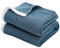 SE SOFTEXLY Kuscheldecke Baumwolle 100%, 4-lagige Weiche Kuscheldecke Musselin Tagesdecke, Bett-Überwurf Sommerdecke Sofadecke Wohndecke für Ganze Saison als Sofaüberwurf Pfauenblau Blanket 150x200cm