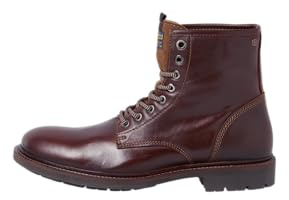 JACK & JONES Bottines en cuir Jfwtanner pour homme, Brandy Brown, 43 EU