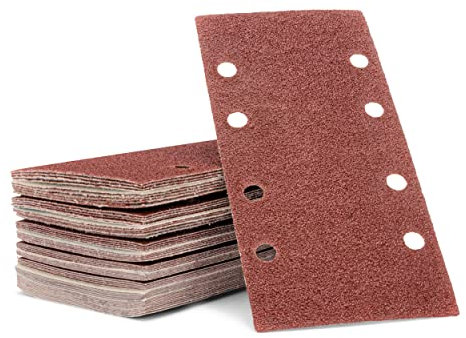 Schleifbogen-Set │ 80 Stück │ 93 x 190 mm │ je 20 x Korn 60/80/120/240 │ selbsthaftend │ für Schwingschleifer │ Schleifpapier │ Schleifbögen | by FD-Workstuff