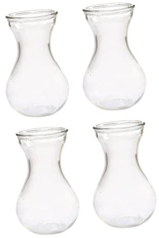Cabilock 4 Stück Hyazinthenvase Desktop-pflanzgefäß Flaschenblumenvasen Hyazinthe Zwingt Klare Vase Vermehrungsvase Für Pflanzen Avocado-vasen Mini Klare Vase Hochzeit Glas Büro Geschenk