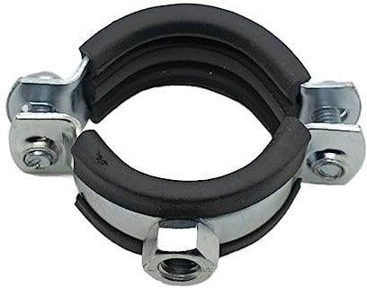 10x 25-30 mm 3/4 Schraubrohrschellen Stahl Verzinkt Rohrschellen Schalldämmeinlagen