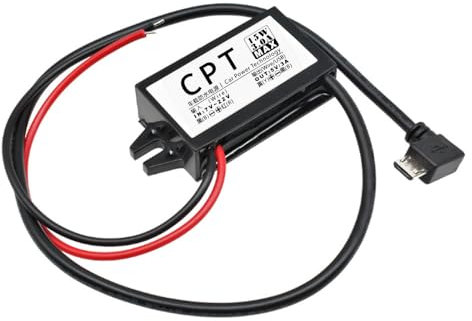 12V auf 5V Micro USB-Adapter, DC Buck-Konverter-Modul 3A 15W Auto-Stromwandler (Micro USB)