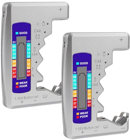UMLIFE 2PACK BT-886 Battery Tester Checker BatteryTester for Battery C D 9V AA AAA 1.5V -Silver