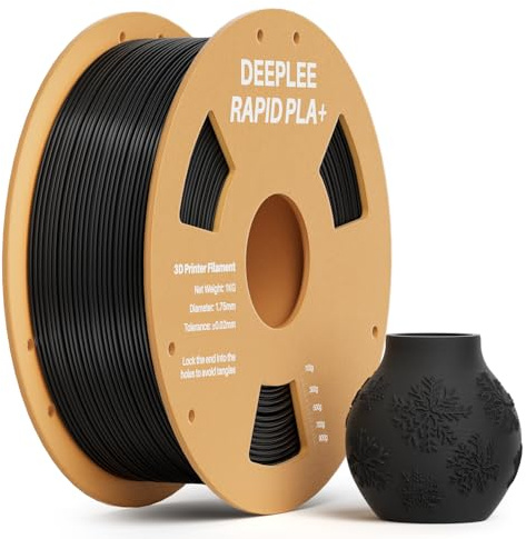 DEEPLEE Rapid PLA Plus Filament 1.75mm Black 1kg, High Speed 3D Printer Filament Up to 600mm/s, PLA+ 3D Printing Material Fits Most FDM 3D Printers
