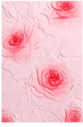 OTCRAFT 3D Plastic Embossing Folders Rose for DIY Scrapbooking Photo Album Card Paper Craft Decoration for Card Making,Embossing Template Paper Card 6.3 L x 4.5 W Embossing Stencil