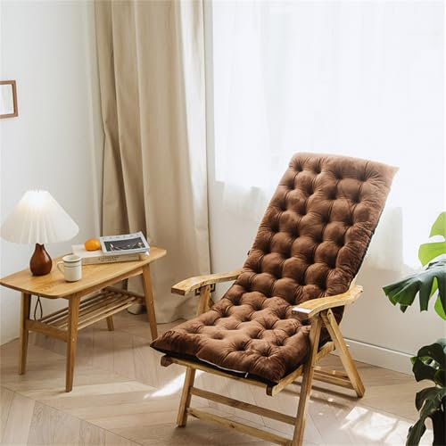 Hearda Liegenauflage 125x50cm, Auflage Gartenliege Bequeme Sonnenliege Auflage Klappbar Antirutsch Liegestuhl Polsterauflage Extra Dicke Sitzauflagen für Deckchair (Tyd21 Braun,125x50x10cm)