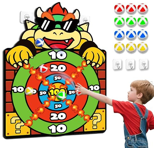 Juguete para niño de 3 a 8 años, 65 cm, juego de dardo con 12 bolas pegajosas, juegos interiores exteriores infantiles, Navidad regalo para niño niña de 3 a 12 años