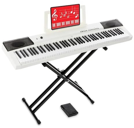Professionellt Elektroniskt Piano 88 Tangenter I Full Storlek Digitalpiano Elektroniskt Keyboardset Stativ Sustainpedal