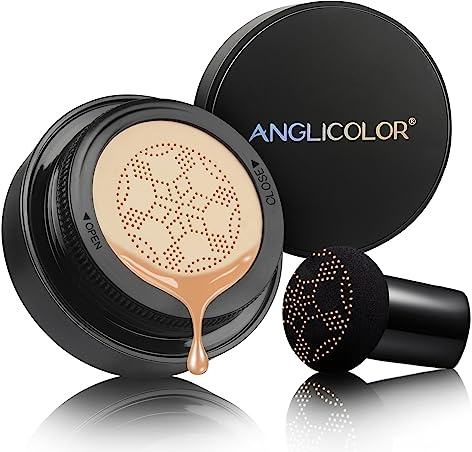Anglicolor Mushroom Head Air Cushion CC Cream, Concealer med full täckkraft, långvarig, CC Cream sminkprimer för en jämn hy (03)
