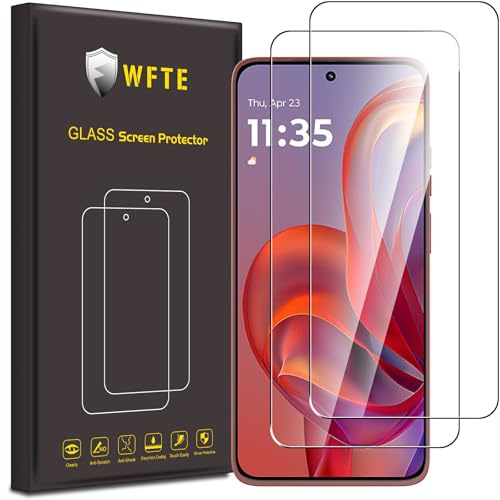WFTE [2-pack skärmskydd för Motorola Moto Edge 60 Neo/Moto Edge 50 Neo, 9H hårdhet, fingeravtryck, bubbelfri, härdat glas, skärmskydd för Motorola Edge 60 Neo