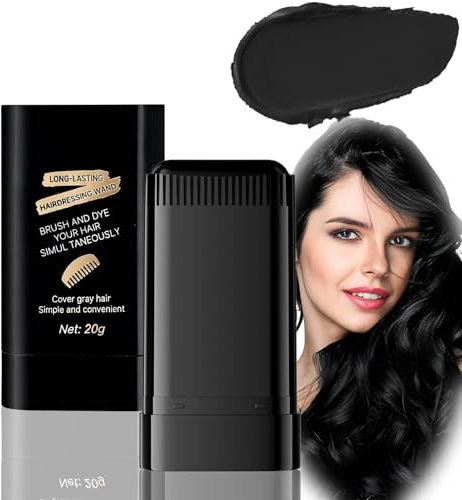 Waterproof Hair Dye Comb for Root Touch Up, Grey Coverage with Comb Applicator - Safe Gentle Temporary Color Stick for Men and Women, Dark Blonde Auburn Hair, Remover Chalk Concealer Cover (Black)