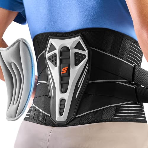 SueStar Back Support with 3D Support Pad, back brace lower back support | Bionic TPR Smart Support Frame + Removable 3D Support Pad +4 Support Strips, Anti-slip Silicone Inner, Breathable Mesh Fabric