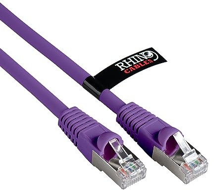 rhinocables CAT 6a Ethernet Cable | 10Gbps S/FT High-Speed & Large Bandwidth Data Transfer | Reliable LAN Network RJ45 Cable | Wi-Fi Broadband Cable for Seamless Gaming & Streaming (0.5m, Purple)