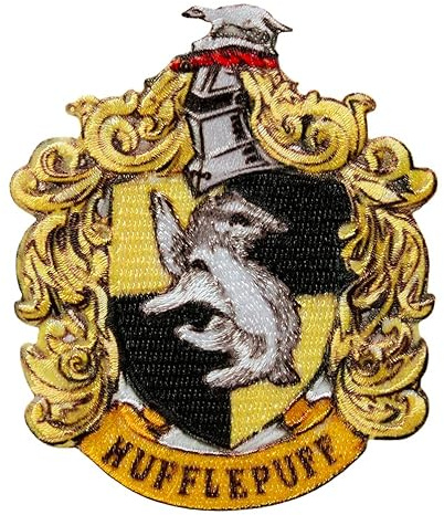 Mono Quick - Harry Potter Hogwarts Applikationen, Bügelbild Aufkleber Patch, Gryffindor Slytherin Hufflepuff Ravenclaw (18065 - Hufflepuff)