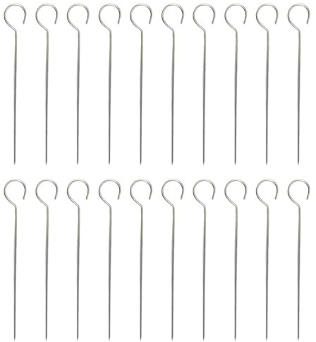 Turkey 50PCS Metal Skewers for Kabobs 6.1 Inch Kabob Skewers for Grilling Shish Chicken Roast Goose Needle Turkey Trussing