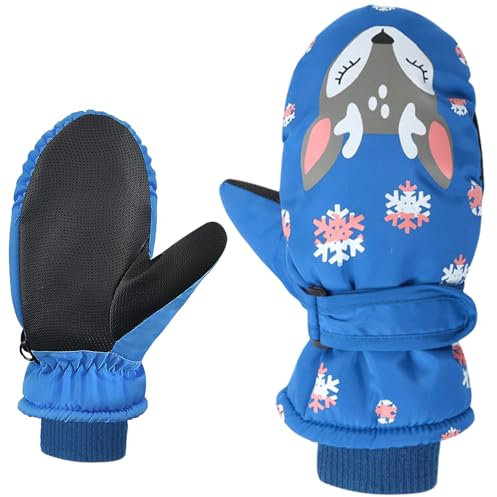Kinder Handschuhe Winter Thermo Laufhandschuhe, Winterhandschuhe Damen Fahrrad Fahrradhandschuhe Herren Winter Schneehandschuhe, Handschuhe Kinder Wasserdicht 5 Jahre Jungen Mädchen Skifahren, Laufen