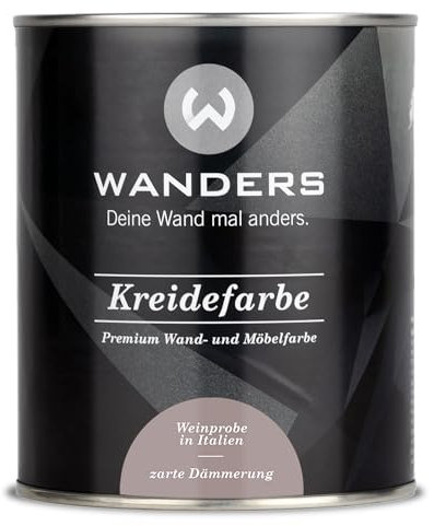 Wanders Shabby Chic - Vernice a gesso da 750 ml - Delicato crepuscolo/tortora - Vernice per mobili da cucina e pittura per mobili senza fiocchi Chalk Paint, per legno e molto altro ancora, ad
