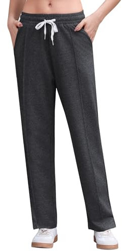 Crewhpo Jogginghose Damen Sporthose Lang Baumwolle Baggy Trainingshose Sweathose High Waist Laufhose Gerade Freizeithose für Jogging Sport Yoga Gym