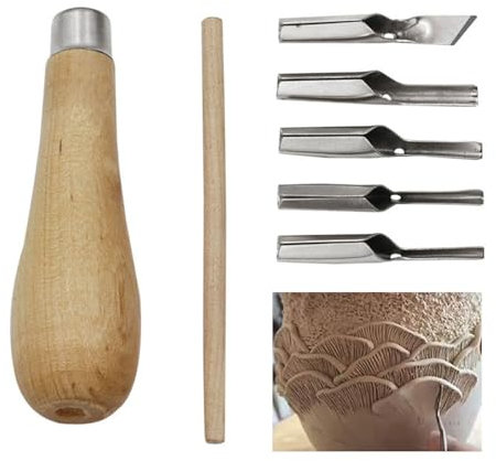 JOYOLA Strumenti per Intaglio del Legno, Strumento per Intaglio a Mano, Strumenti per Intaglio Linoleum, Coltelli da Intaglio con 5 Lame per Blocchi di Intaglio Fai-da-Te Scultura e Arte Paiting