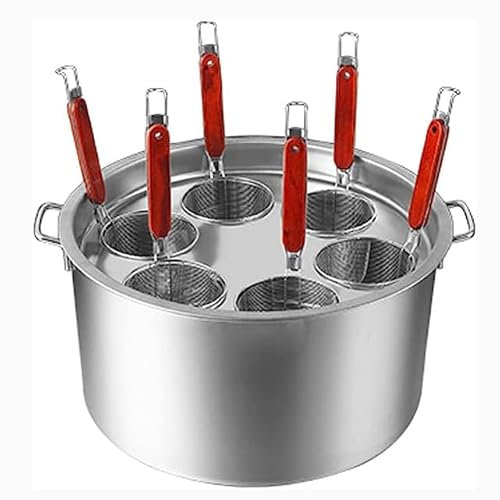 Cuece pastas Olla para pasta de acero inoxidable y juego de vaporera para pasta, olla multiusos para pasta con colador y tapa: cocina, cuece al vapor y cuela con precisión, 6 orificios