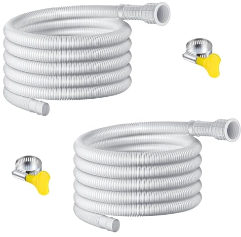 GENÉRICO 2Uds Manguera Universal para Aire Acondicionado, Manguera de Extensión y Desagüe para Deshumidificadores, Lavadoras y Lavavajillas, Ø 16/25mm, Polietileno y Caucho, 300cm