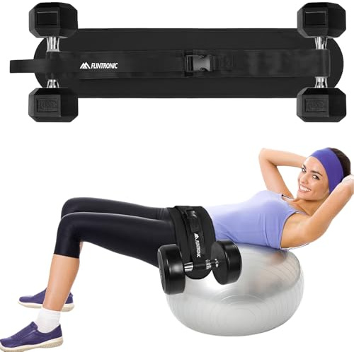 flintronic Cintura per Esercizi di Spinta dell'anca, Cintura per Spinta dell'anca Regolabile con Imbottitura Extra, per Manubri, Kettlebell, Fitness, Palestra, Sollevamento Pesi, Bodybuilding -Nero