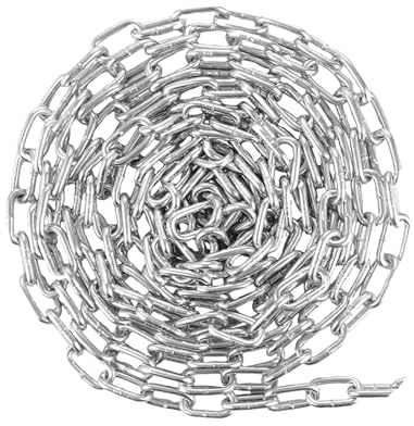 Marwotec Schweißkette 6mm 10 Meter Stahlkette Rundstahlkette Kette verzinkt DIN763 Gliederkette Eisenkette Schweisskette Stahl galvanisch verzinkt