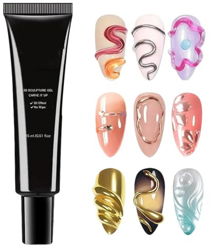 Gel À Ongles 3D | Poudre De Ongles Chromée | Gel De Colle Solide | Gels De Constructeurs Non Wipe Pour La Conception, Les Sculptures Et Les Extensions Des Épingles | Supplies Professionnelles D'art De