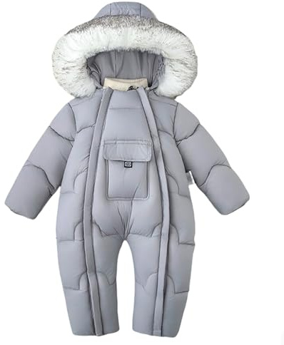 Générique Combinaison de Neige Unie pour Tout-Petits en Hiver, Polaire Manteau Fermeture éclair Coupe-Vent Ensemble de Vêtements d'Extérieur pour Les Tout-Petits | Combinaison Ski Bebe | BéBé