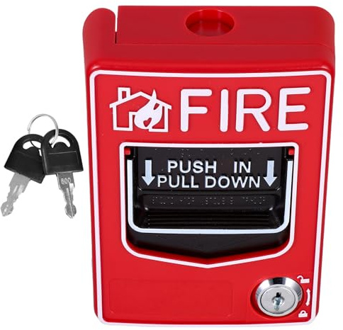 ELAYARD Pulsante di Chiamata di Emergenza Antincendio con Ripristino Manuale Interruttore di Reset Rapido per Allarme Incendio Dc12-24V Pannello di Emergenza per Ufficio e Dormitorio