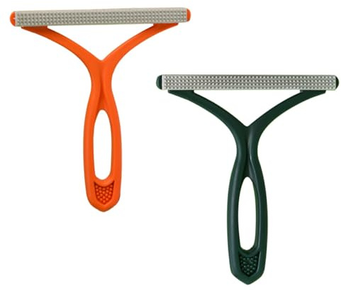HOMSFOU Lot de 2 Brosses Anti-poils D'animaux Réutilisables à Manche Long, Absorbeurs de Peluches en Plastique, Format Compact, Nettoyage Vêtements et Surfaces, Usage Chat et Animaux