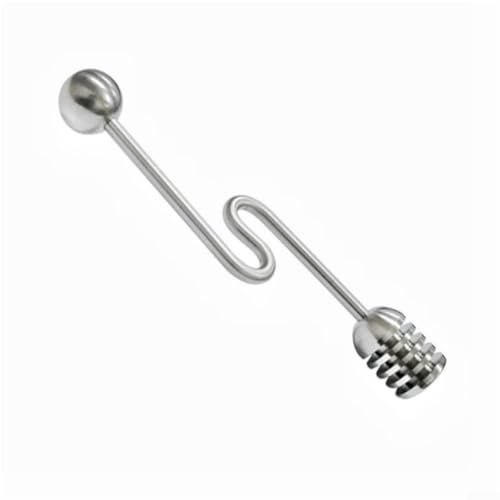 Drivstraw Cucchiaio per miele, per sfrigolare e mescolare, in acciaio inox 304, 15,5 cm, lavabile in lavastoviglie, ideale per miele, sciroppo, pancake, caffè,