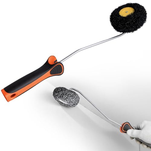 Rodillo para masilla de 420 mm, rodillo de esquina con mango, espátula de rodillo, rodillo de revestimiento, rodillo de masilla de rodillo, rodillo especial (naranja-310mm)