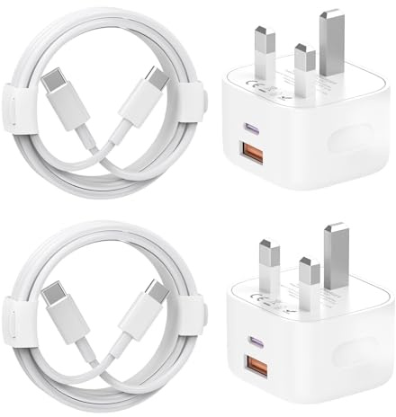 for iPhone 15 16 17 Charger USB C&USB Dual Port 2Pack with 6FT USBC Cable | 20W USB C and USB Dual Port Fast Charging (Total 38W) for iPhone 17e/Air/17/16/15 Plus/Pro/Pro Max,iPad,Samsung and More