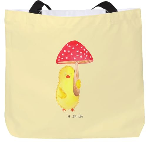 Mr. & Mrs. Panda Shopper Küken Fliegenpilz - Ostergeschenke, Osterdeko, Geschenk, Tasche, Osterdeko, Tragebeutel, Glückspilz, Einkaufsbeutel, Ostern,