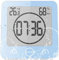 ALLOMN Badezimmer Uhr, LCD Digital Dusche Wecker wasserdichte Berührungssteuerung ℃ / ℉ Temperatur Luftfeuchtigkeit, Countdown Timer, 3 Montagemethoden, Batterieleistung (Blau)