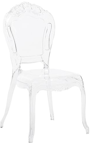 Beliani Barock Stuhl Kunststoff 2er Set transparent 2er Set stapelbar Vermont
