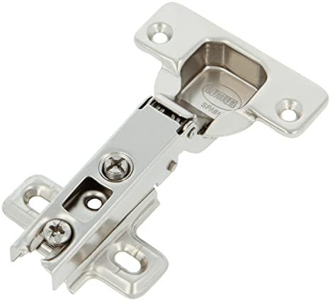 Amig - Pack de 2 Bisagras de Cazoleta Rectas - Acero Niquelado - Puertas de Muebles y Armarios de Cocina - Ø35 mm - Apertura 110° - Plateado - Contenido: 2 unidades