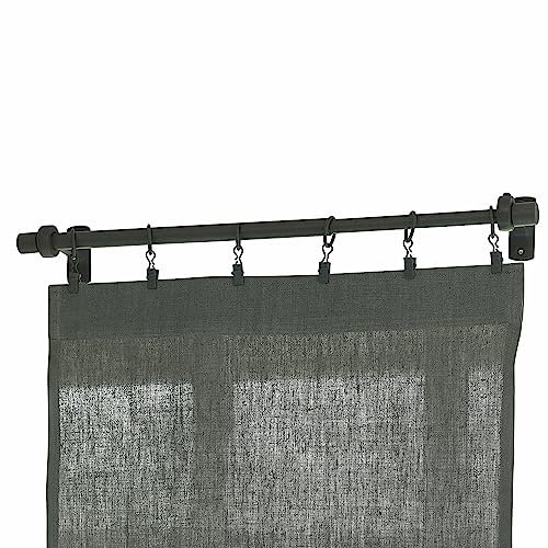 Loberon Gardinenstange Samford, dezenter Industrial-Look, puristisch & elegant, ausziehbare Länge, Teleskopstange, Vorhangstange, Eisen, grau