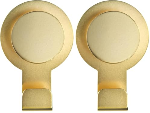 WENKO Wandhaken Blandas Gold matt - Klebehaken ohne bohren, Handtuchhalter, Edelstahl rostfrei, 5 x 7.5 x 2.5 cm, Gold (Packung mit 2)