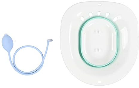 Foldable Sitz Bath for Toilet, Postpartum Care with Water Massage, 39 x 36 cm, White