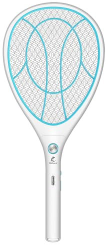 Walizard Raquette Anti Moustique Electrique Insectes：Tapetteà Mouche Electrique Tapette à Tue Mouche Interieur 3000V Puissante USB Rechargeable